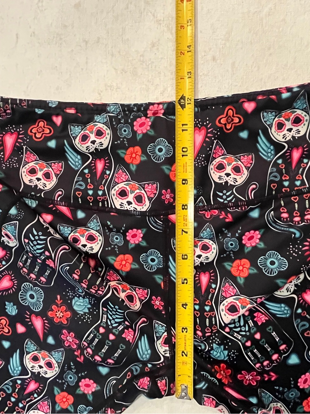Constantly Varied Gear Black skeleton Cat Print Active Capri Leggings. PLUS - Picture 6 of 7